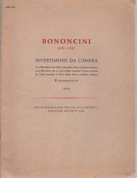 cover of DIVERTIMENTI DA CAMERA. II (DIVERTIMENTI III-IV) FUR ALTBLOCKFLOTE ODER VIOLINE (QUERFLOTE, OBOE) UND BASSO CONTINUO. CEMBALO (PIANOFORTE) , VIOLONCELLO (VIOLA DA GAMBA) AD LIB For Treble Recorder or Violin (Flute, Oboe) and Basso Continuo