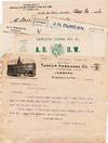1903-1907 GROUP OF NINE (9) HANDWRITTEN LETTERS AND RECEIPTS ON LETTERHEADS AND BILLHEADS FROM VARIOUS INDIAN TERRITORY SETTLEMENTS