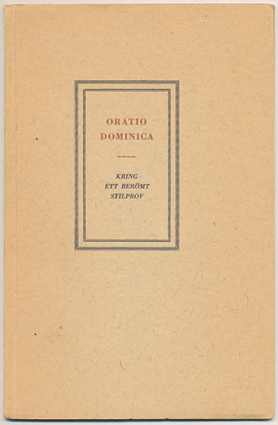 Oratio dominica. Kring ett berömt stilprov.