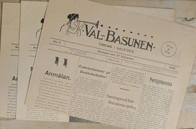 Valbasunen. Tidning i valtider N:o 1. Lördagen…