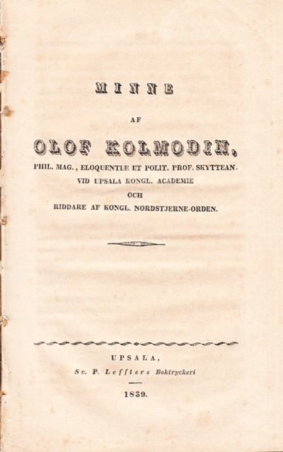 Minne af Olof Kolmodin, phil. mag., eloquentiae…