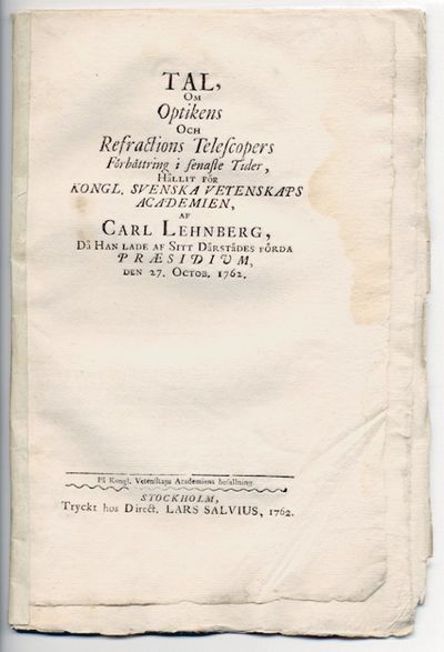Tal, om optikens och refractions telescopers…