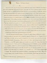 Autograph manuscript signed: The economic future of Palestine