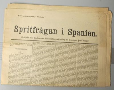 Spritfrågan i Spanien. Skrifvelse från Karlshamns…