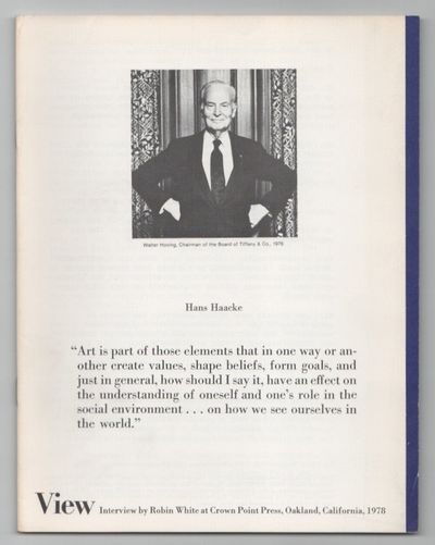 View: Vol. I No. 6 November, 1978 - Hans Haacke