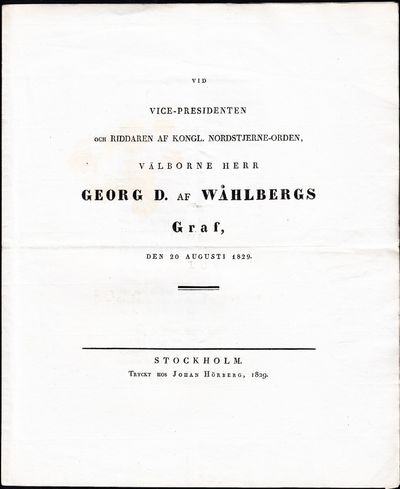 Vid vice-presidenten ... Georg D. af Wåhlbergs…