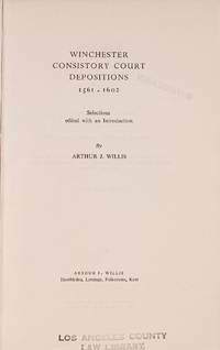 Winchester Consistory Court Depositions, 1561-1602