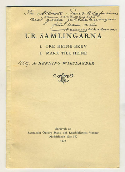 Ur samlingarna. 1, Tre Heine-brev. 2. Marx till…
