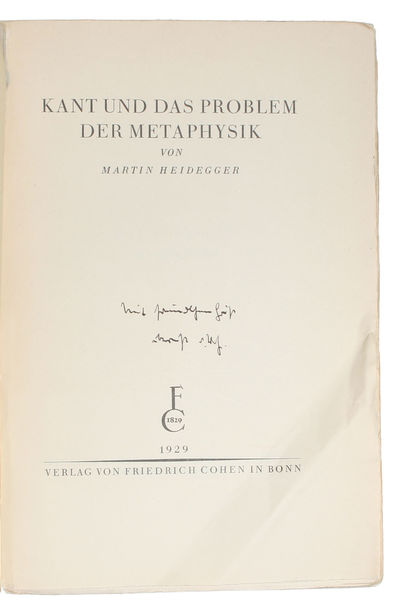 Kant und das Problem der Metaphysik. - [PRESENTATION-COPY] (photo 2)