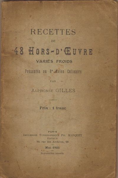 Recettes de 48 Hors-D'Oeuvre Varies Froids, Presentes au 8e Salon Culinaire