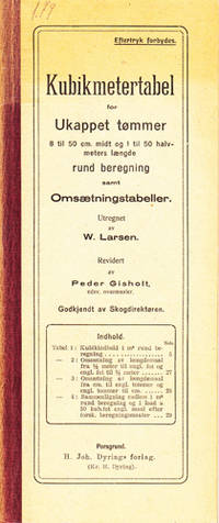Kubikmetertabel for ukappet tømmer. 8 til 50 cm…