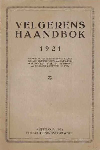 En kortfattet veiledning ved valget 1921 med…
