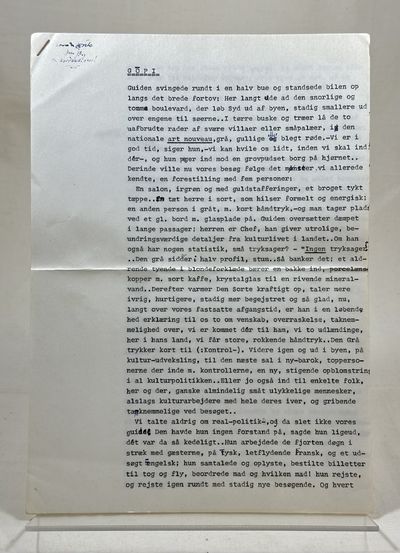 Originalt manuskript til historien 'Gopi'.