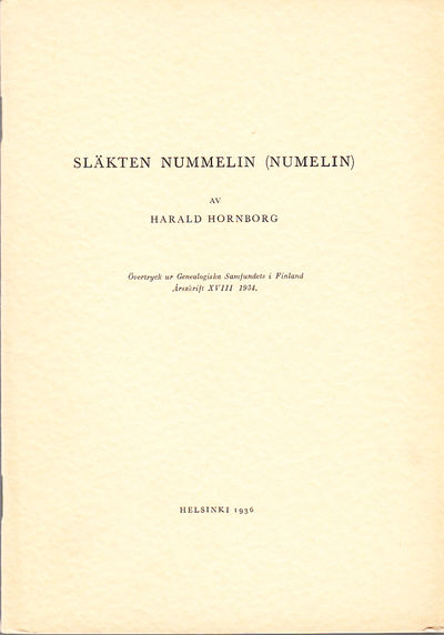 Släkten Nummelin (Numelin). Övertryck ur…