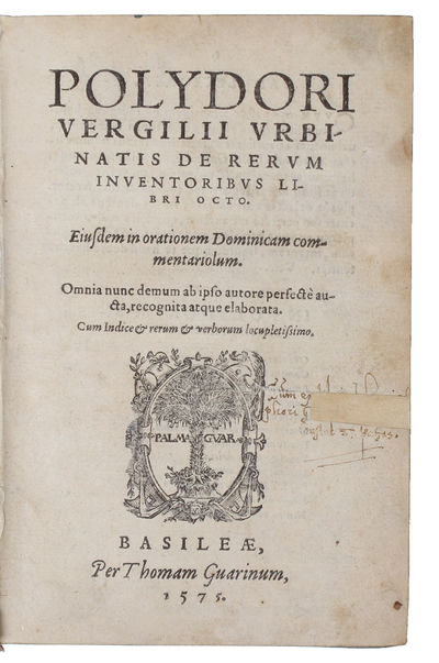 De rerum Inventoribus libri octo. Eiusdem in orationem Dominicam Commentariolum. Omnia nunc denum ab ipso autore perfecte aucta, recognita atque elaborata. (photo 2)