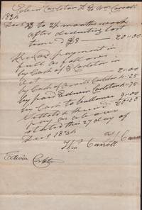 1834 signed record of receipt for work by William Carroll the longest serving Governor on Tennessee