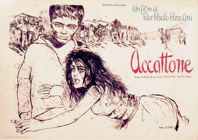 ACCATTONE (1961) Italian quattro foglio poster, style E