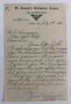 [Autograph Letter, Signed, from Rev. John O'Connell, Rector of the St. Joseph's Industrial School for Colored Boys]