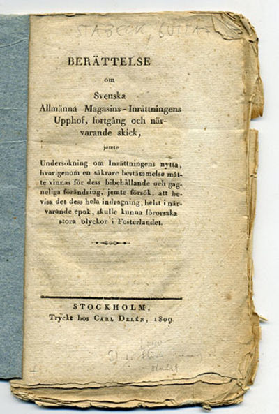 Berättelse om svenska allmänna…
