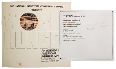 Richard Nixon Signed Autographed Program World Hunger