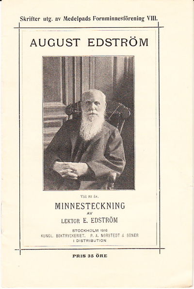 August Edström. Minnesteckning. Illustrerad.