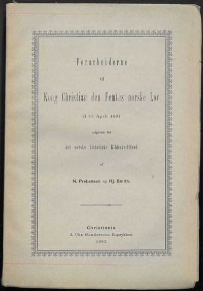 Forarbeiderne til Kong Christian den Femtes…