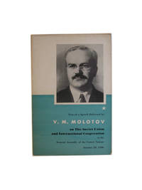 image of Text of a Speech delivered by V.M. Molotov on the Soviet Union and international cooperation at the General Assembly of the United Nations, New York City, October 29, 1946