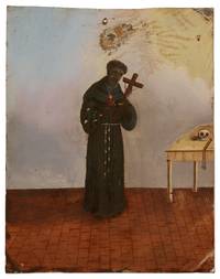 Mexican Retablo Painting of St. Benedict of Palermo,