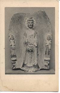 image of 6th Century Chinese Buddhist Stone Sculpture on Vintage 1910s-20s Postcard