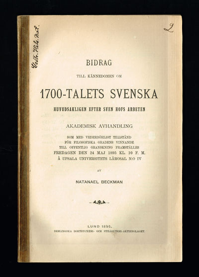 Bidrag till kännedomen om 1700-talets svenska.…