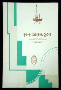 Menu-H. Hicks & Son, America's First and Foremost Fruit Shop, New York , ca. 1936
