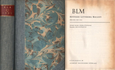 BONNIERS LITTERÄRA MAGASIN (BLM) 1952.