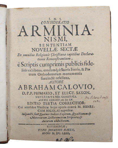 Consideratio Arminianismi, sententiam novellae sectae de omnibus religionis Christianae capitibus... Editio tertia correctior (+) Specimen controversiarum Belgicarum, seu, Confessio ecclesiarum Reformatarum in Belgio. (photo 2)