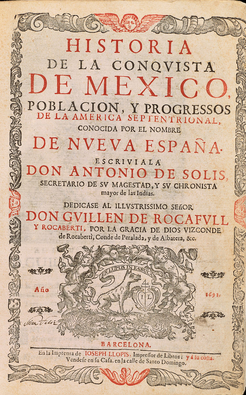 Historia de la conquista de Mexico, poblacion, y p
