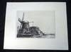 Etching in Black and White Titled "De Molen" By Rembrandt