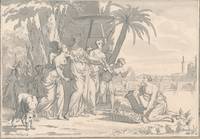 Biblical scene of the finding of Moses with Bithiah, the daughter of the Pharaoh. [Original...