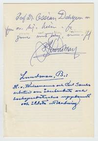H. v. Wissmans och Carl Sauers arbeten om…