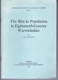 The Rise in Population in Eighteenth-Century Warwickshire, Dugdale Society's Occasional...