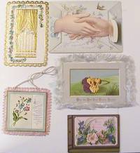 Group of Five Victorian Christmas and New Year's Cards