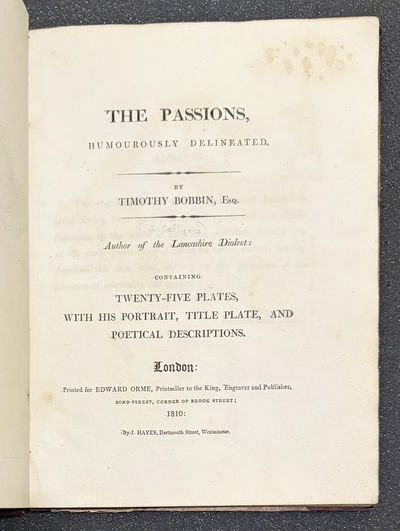 The Passions, Humourously Delineated; Containing Twenty-Five Plates, With His Portrait, Title Plate, and Poetical Descriptions