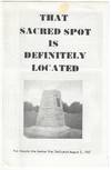 That Sacred Spot is Definitely Located. This Temple Site Marker Was Dedicated August 3,1967