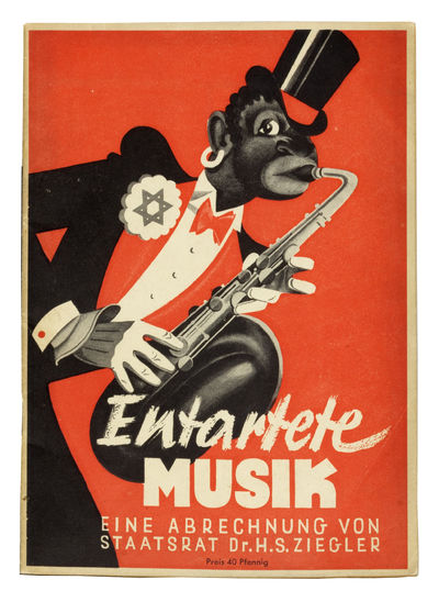 1938. ZIEGLER, Hans Severus. Entartete Musik. 32 pp. Thin 8vo, 210 x 150 mm, bound in publisher's il...