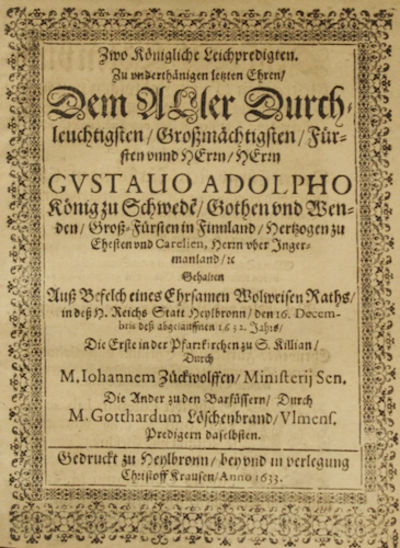Zwo königliche Leichpredigten. Zu underthänigen…