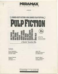 Pulp Fiction (Original press kit for the 1994 film, including 13 original photographs and a gathering of publicity material)