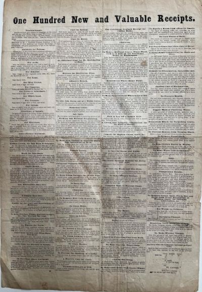 One Hundred New and Valuable Receipts