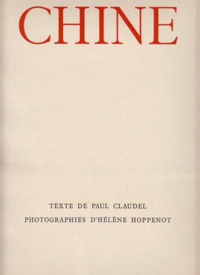 Chine. Photographies d´ Hélène Hoppenot