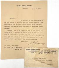 Typewritten Letter from Senator Arthur Pue Gorman of Maryland Regarding the Spanish-American War