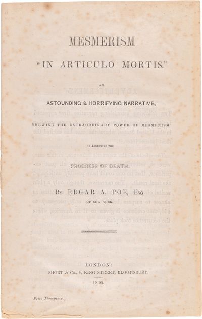 Mesmerism; "In Articulo Mortis