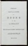 Manuscript on paper entitled “Press Catalogue of Books in the Library of Sir Michael R. Shaw Stewart Bart. Ardgowan. MDCCCXLIX.”