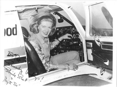 Autographed Photos of Sheila Scott and her planes Mythre and Myth Too